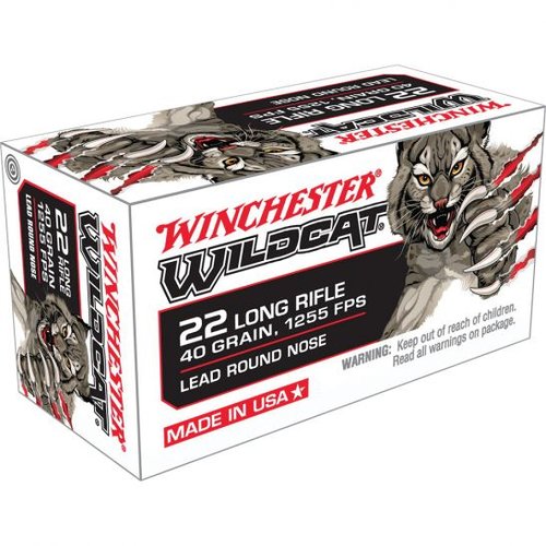 Winchester Ammunition USA Wildcat 40 gr Lead Round Nose .22lr Ammo, 50/box - WW22LR