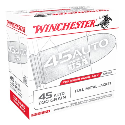 Winchester USA 45 Auto/ACP 230gr FMJ Ammunition 200rds - USA45W