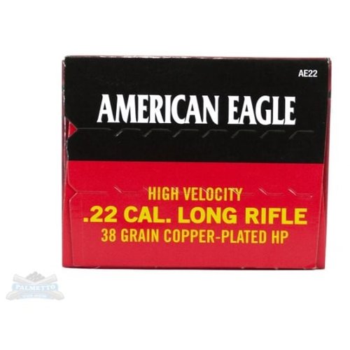 American Eagle 22 Long Rifle 38gr Copper Plated HP HV Ammunition 400rds (10 boxes of 40) - AE22