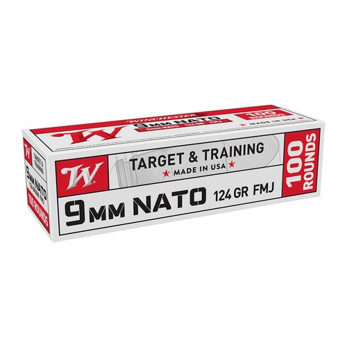 Winchester Ammo 9mm 124 gr Full Metal Jacket 100 Per Box - W9NATOVP