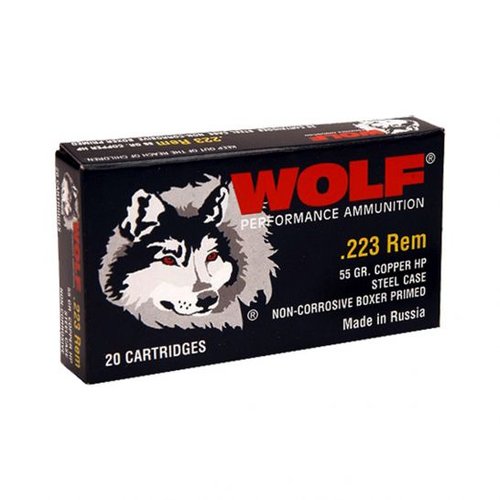 Wolf .223 55 gr HP 20 Rounds Ammunition - 22355HP
