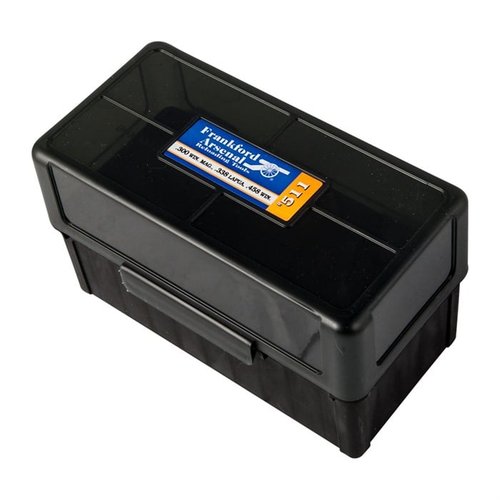 Frankford Arsenal 504 .22 Hornet/.22 Remington Jet Hinge-Top Ammo Box, 50rds Black