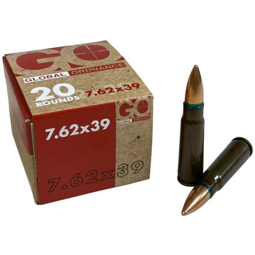 Global Ordnance Arsenal 7.62X39 Ammo 122 Grain FMJ Steel Case 20 rds - 51655129038