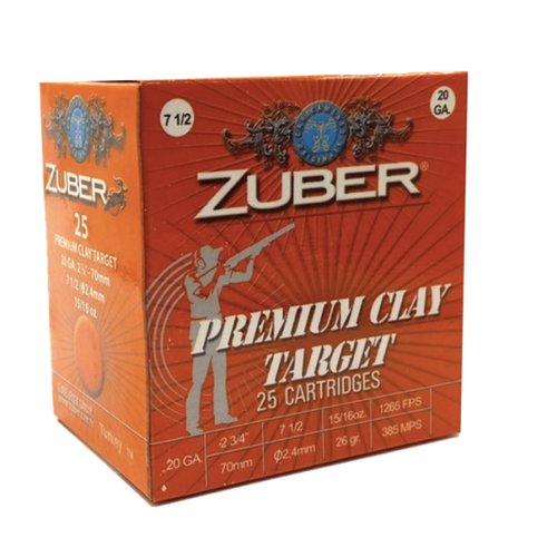 Zuber 20ga Lead Shot 15/16oz #7.5 25rds - ZUB20GA15/16OZ7.5-1265