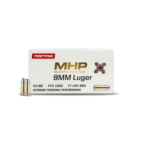Norma 9mm 85gr MHP Ammo, 50rds - 299740030