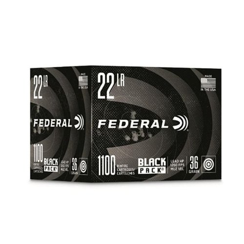 Federal Black Pack 22LR 36gr Lead Hollow Point, 1100rds - 36BF1100